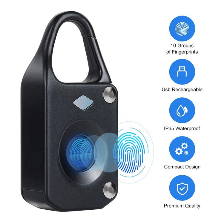 USB Charging Anti-theft Electronic Smart Fingerprint Lock, Support up to 10 Fingerprints Memory