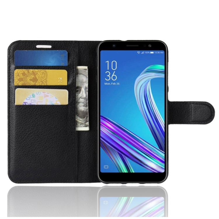 For Asus Zenfone Max (M1) ZB555KL Litchi Texture Horizontal Flip Leather Case with Wallet & Holder & Card Slots