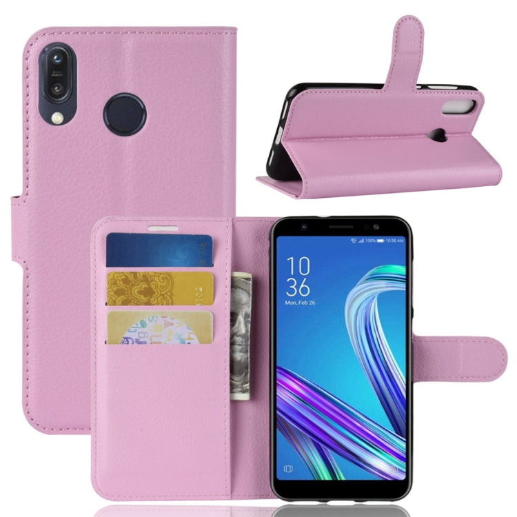 For Asus Zenfone Max (M1) ZB555KL Litchi Texture Horizontal Flip Leather Case with Wallet & Holder & Card Slots