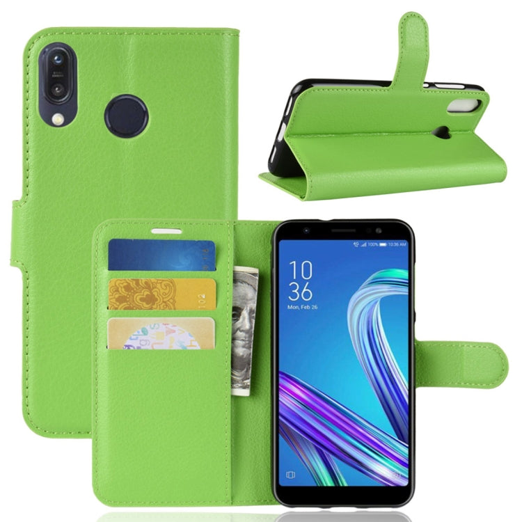 For Asus Zenfone Max (M1) ZB555KL Litchi Texture Horizontal Flip Leather Case with Wallet & Holder & Card Slots