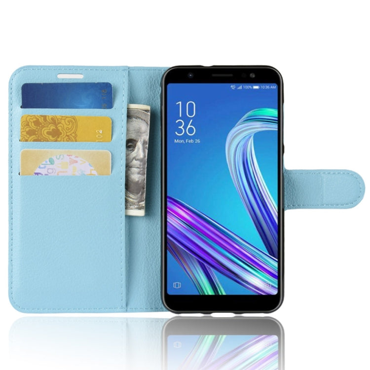 For Asus Zenfone Max (M1) ZB555KL Litchi Texture Horizontal Flip Leather Case with Wallet & Holder & Card Slots
