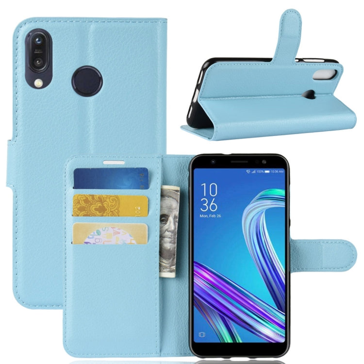 For Asus Zenfone Max (M1) ZB555KL Litchi Texture Horizontal Flip Leather Case with Wallet & Holder & Card Slots
