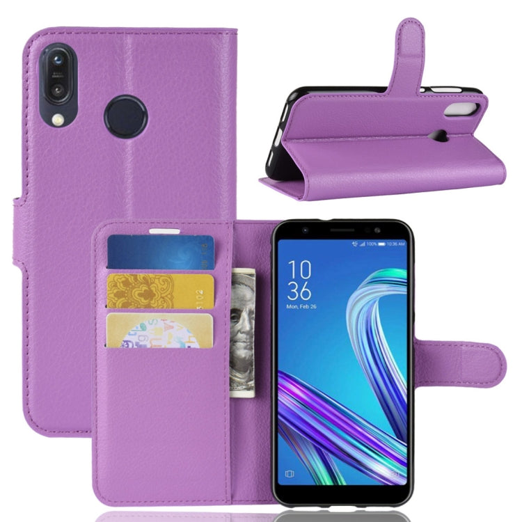 For Asus Zenfone Max (M1) ZB555KL Litchi Texture Horizontal Flip Leather Case with Wallet & Holder & Card Slots