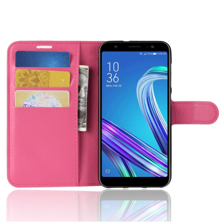 For Asus Zenfone Max (M1) ZB555KL Litchi Texture Horizontal Flip Leather Case with Wallet & Holder & Card Slots