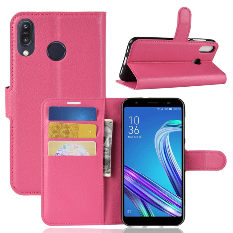 For Asus Zenfone Max (M1) ZB555KL Litchi Texture Horizontal Flip Leather Case with Wallet & Holder & Card Slots