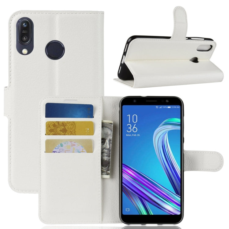 For Asus Zenfone Max (M1) ZB555KL Litchi Texture Horizontal Flip Leather Case with Wallet & Holder & Card Slots
