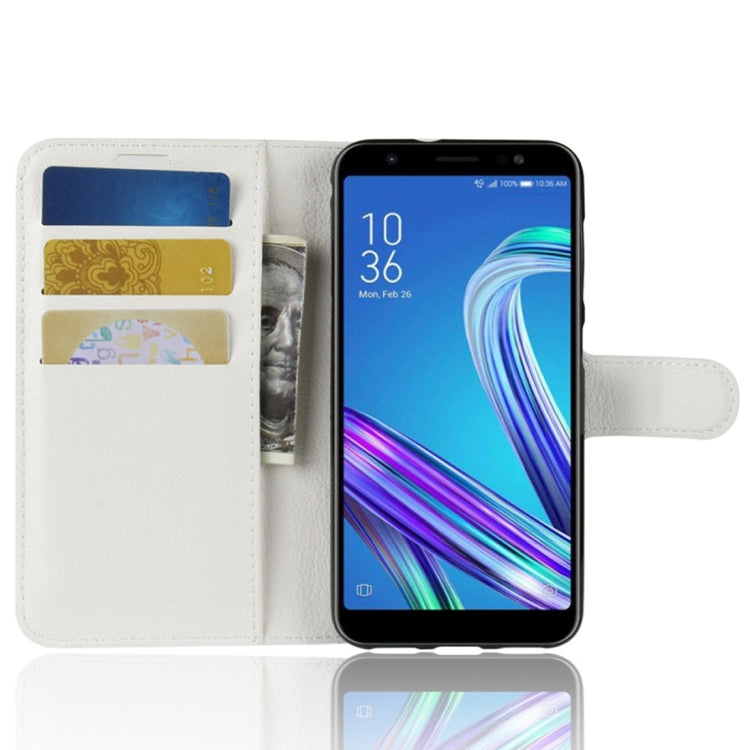 For Asus Zenfone Max (M1) ZB555KL Litchi Texture Horizontal Flip Leather Case with Wallet & Holder & Card Slots