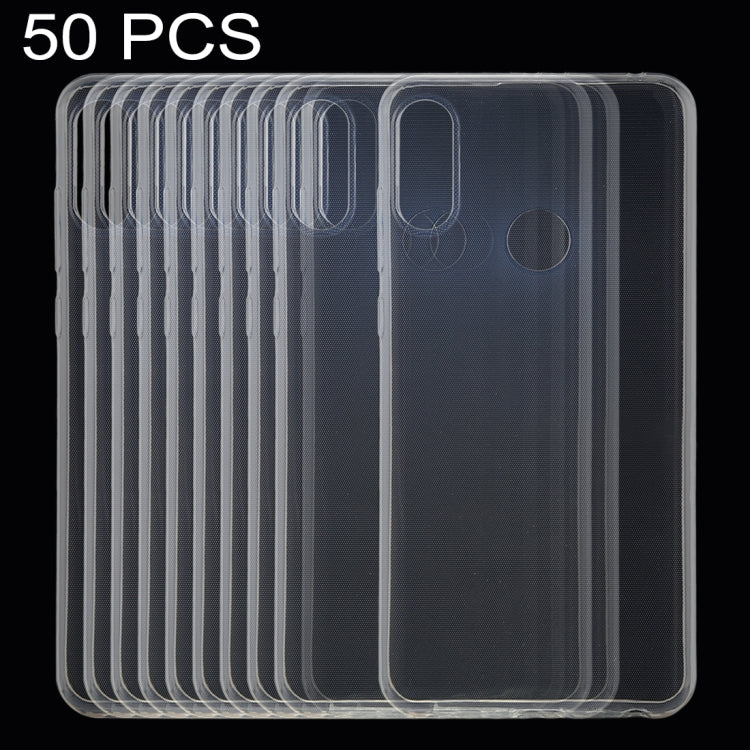 50 PCS 0.75mm Ultrathin Transparent TPU Soft Protective Case for Asus Zenfone Max Pro (M2) ZB631KL