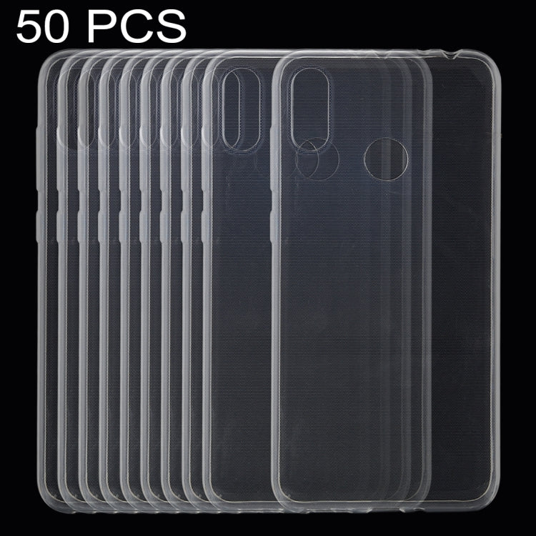 50 PCS 0.75mm Ultrathin Transparent TPU Soft Protective Case for Asus Zenfone Max Pro (M2) ZB633KL
