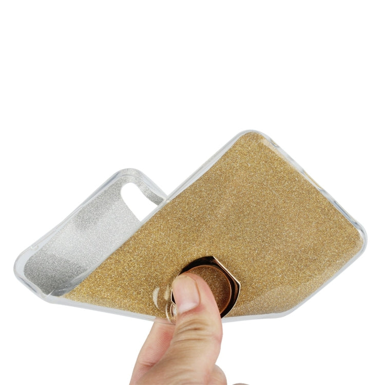 Glittery Powder Shockproof TPU Protective Case for Asus Zenfone Max Pro (M2) ZB631KL, with 360 Degree Rotation Ring Holder