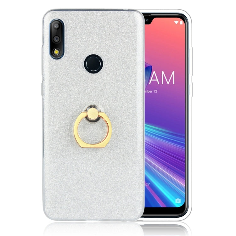 Glittery Powder Shockproof TPU Protective Case for Asus Zenfone Max Pro (M2) ZB631KL, with 360 Degree Rotation Ring Holder