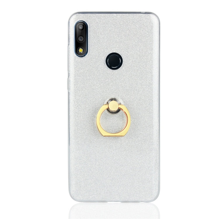 Glittery Powder Shockproof TPU Protective Case for Asus Zenfone Max Pro (M2) ZB631KL, with 360 Degree Rotation Ring Holder