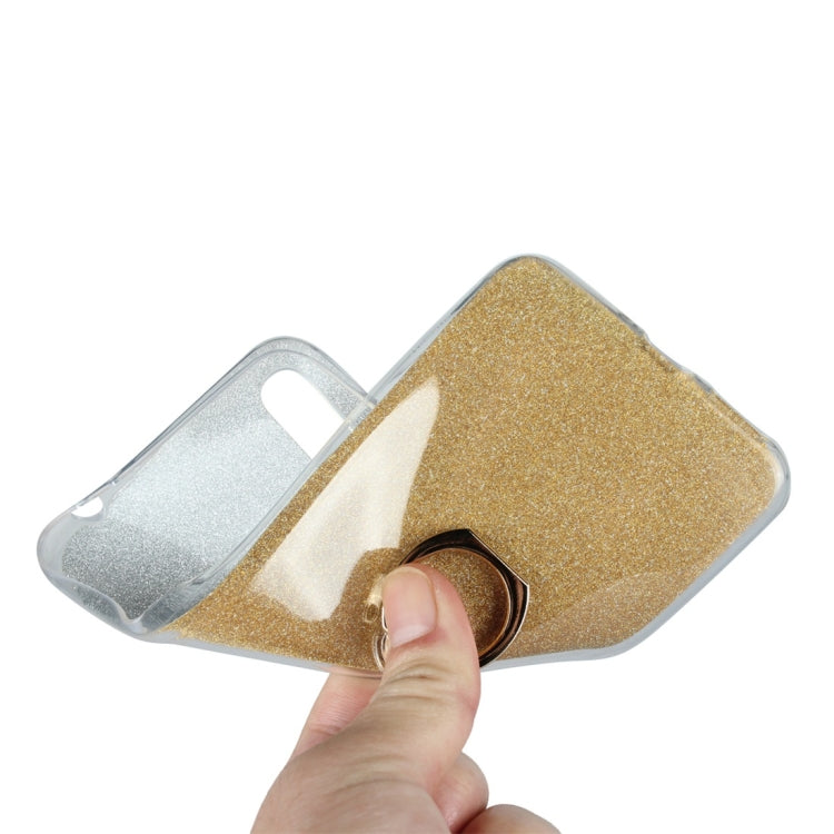 Glittery Powder Shockproof TPU Protective Case for Asus Zenfone Max (M2) ZB633KL, with 360 Degree Rotation Ring Holder