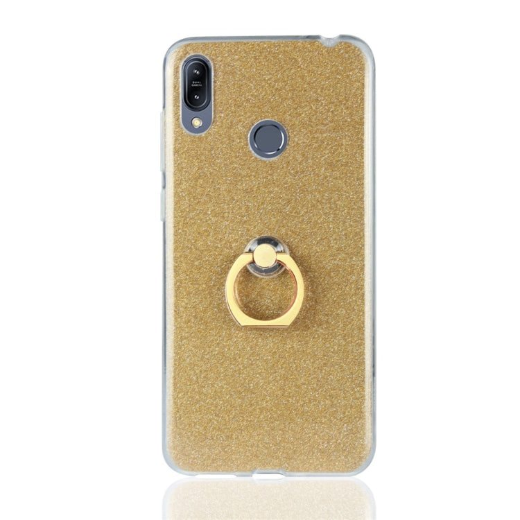 Glittery Powder Shockproof TPU Protective Case for Asus Zenfone Max (M2) ZB633KL, with 360 Degree Rotation Ring Holder