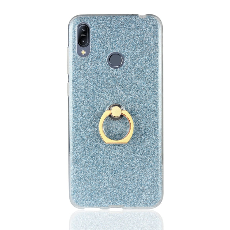 Glittery Powder Shockproof TPU Protective Case for Asus Zenfone Max (M2) ZB633KL, with 360 Degree Rotation Ring Holder
