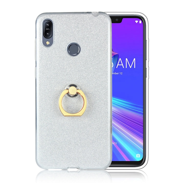 Glittery Powder Shockproof TPU Protective Case for Asus Zenfone Max (M2) ZB633KL, with 360 Degree Rotation Ring Holder