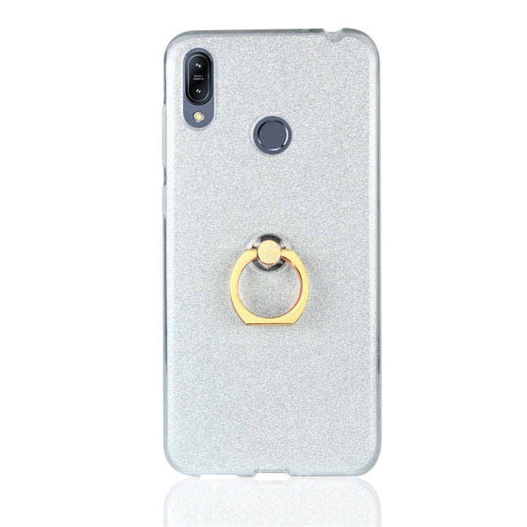 Glittery Powder Shockproof TPU Protective Case for Asus Zenfone Max (M2) ZB633KL, with 360 Degree Rotation Ring Holder