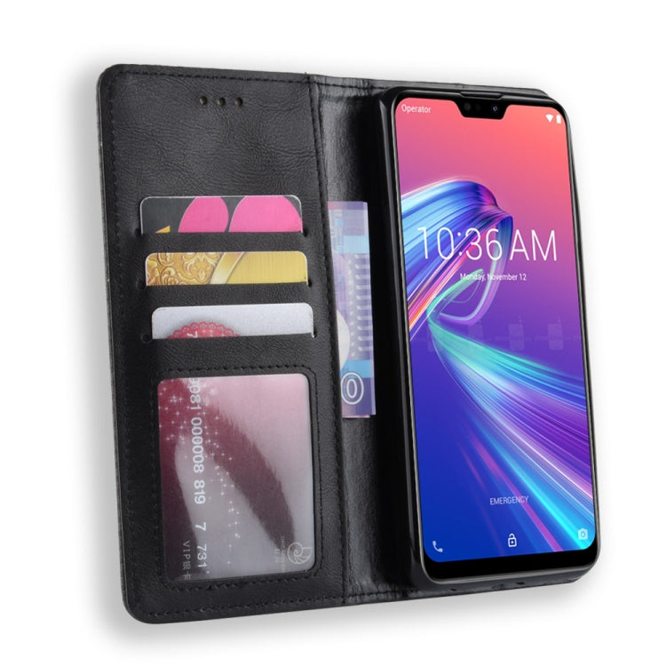 Magnetic Buckle Retro Texture Horizontal Flip Leather Case for Asus Zenfone Max Plus (M2) ZB634KL / Zenfone Max Shot ZB634KL, with Holder & Card Slots & Wallet