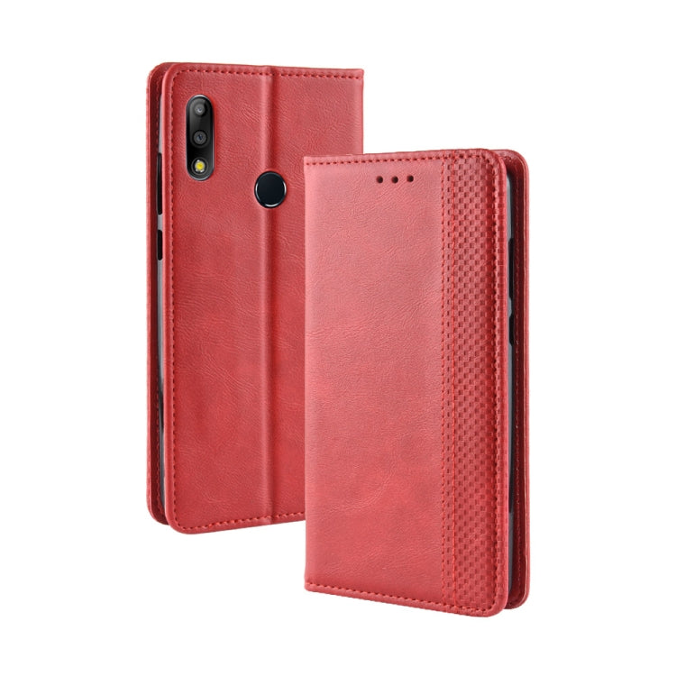 Magnetic Buckle Retro Texture Horizontal Flip Leather Case for Asus Zenfone Max Plus (M2) ZB634KL / Zenfone Max Shot ZB634KL, with Holder & Card Slots & Wallet