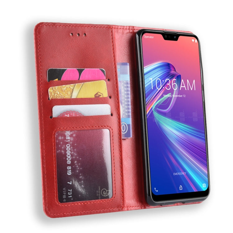 Magnetic Buckle Retro Texture Horizontal Flip Leather Case for Asus Zenfone Max Plus (M2) ZB634KL / Zenfone Max Shot ZB634KL, with Holder & Card Slots & Wallet