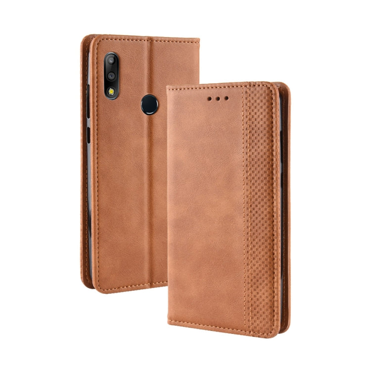 Magnetic Buckle Retro Texture Horizontal Flip Leather Case for Asus Zenfone Max Plus (M2) ZB634KL / Zenfone Max Shot ZB634KL, with Holder & Card Slots & Wallet