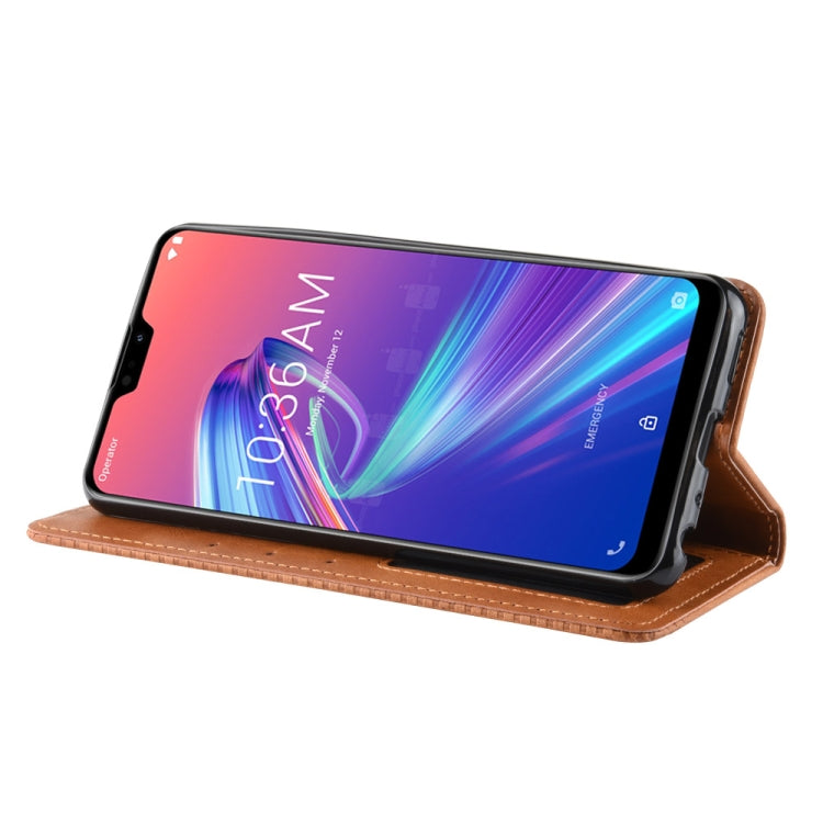 Magnetic Buckle Retro Texture Horizontal Flip Leather Case for Asus Zenfone Max Plus (M2) ZB634KL / Zenfone Max Shot ZB634KL, with Holder & Card Slots & Wallet