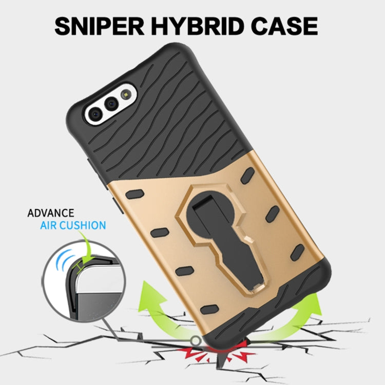 For Asus  Zenfone 4 (ZE554KL) PC + TPU Dropproof Sniper Hybrid Protective Back Cover Case with 360 Degree Rotation Holder