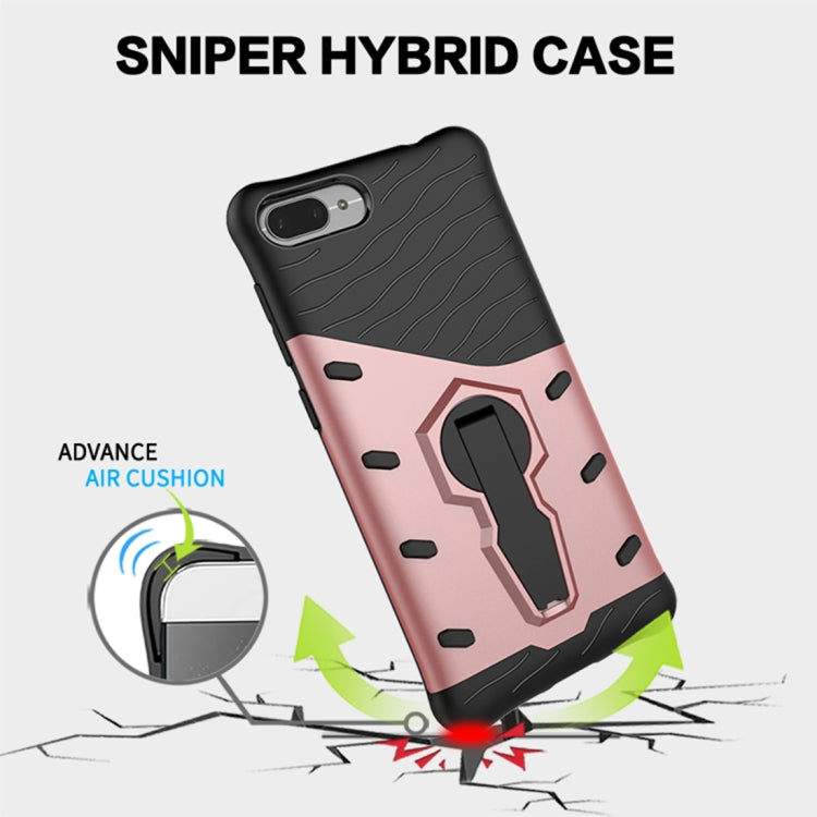 For Asus  Zenfone 4 Max 5.2 inch (ZC520KL) PC + TPU Dropproof Sniper Hybrid Protective Back Cover Case with 360 Degree Rotation Holder