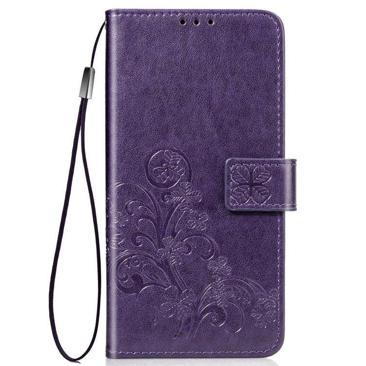 Lucky Clover Pressed Flowers Pattern Leather Case for ASUS ZB633KL, with Holder & Card Slots & Wallet & Hand Strap