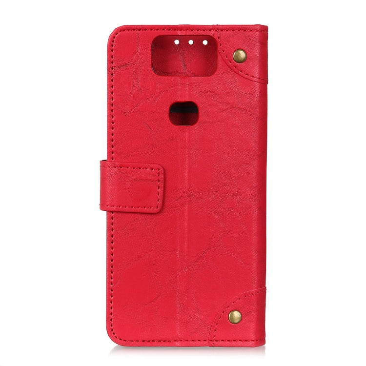 Copper Buckle Retro Crazy Horse Texture Horizontal Flip Leather Case for Asus Zenfone 6 ZS630KL, with Holder & Card Slots & Wallet