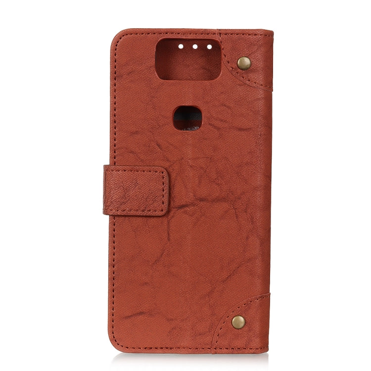 Copper Buckle Retro Crazy Horse Texture Horizontal Flip Leather Case for Asus Zenfone 6 ZS630KL, with Holder & Card Slots & Wallet