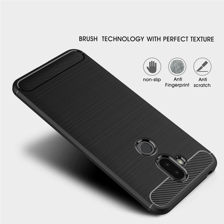 For Asus Zenfone 5 Lite ZC600KL Brushed Texture Carbon Fiber Shockproof TPU Protective Back Case