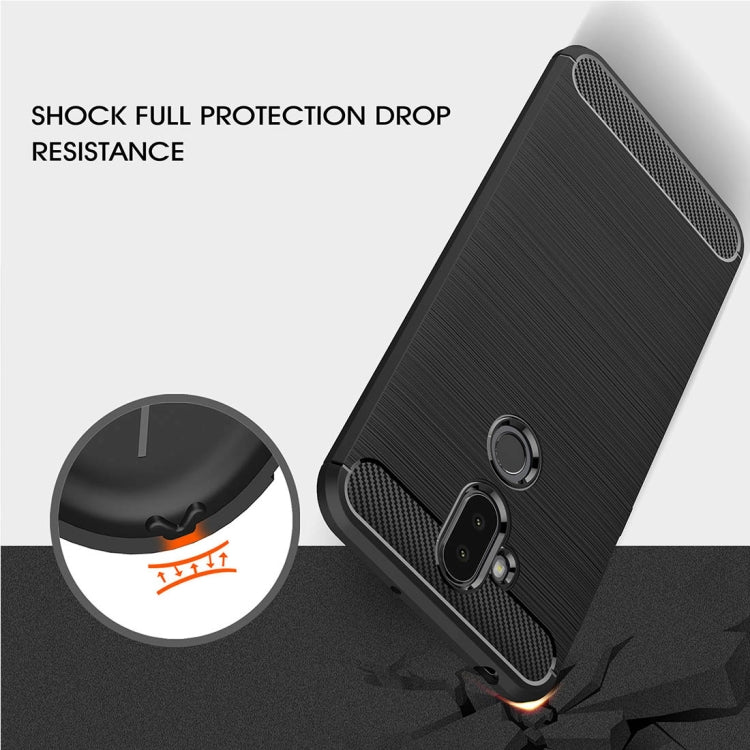 For Asus Zenfone 5 Lite ZC600KL Brushed Texture Carbon Fiber Shockproof TPU Protective Back Case