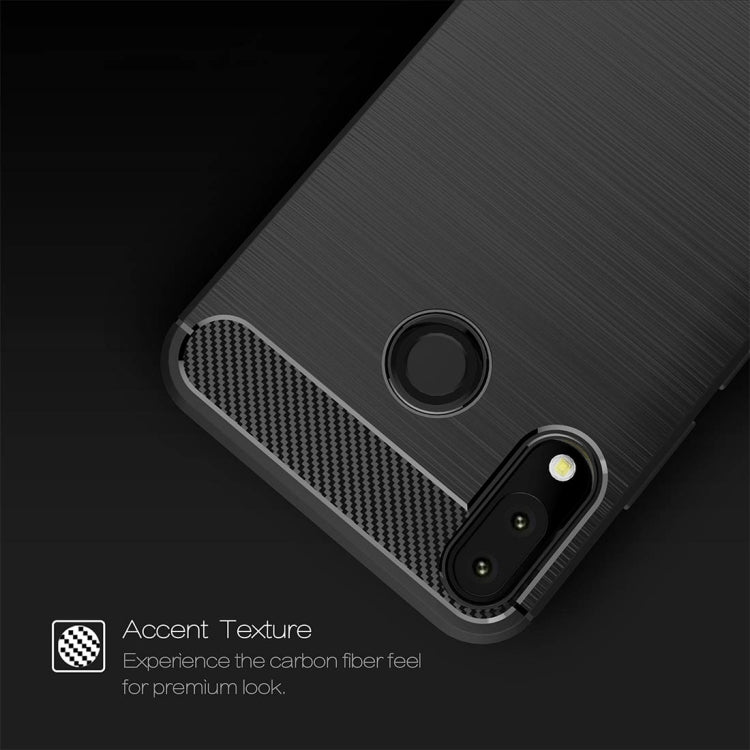 For Asus Zenfone 5z ZS620KL Brushed Texture Carbon Fiber Shockproof TPU Protective Back Case