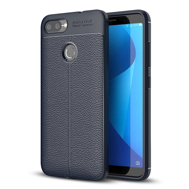For Asus Zenfone Max Plus (M1) Litchi Texture Soft TPU Protective Back Cover Case