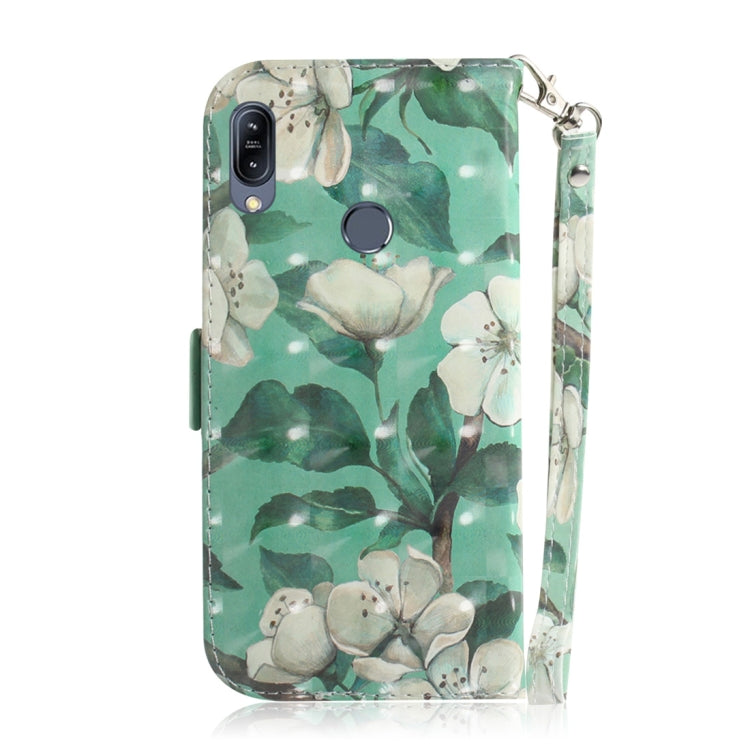 3D Colored Drawing Watercolor Flower  Pattern Horizontal Flip Leather Case for Asus Zenfone Max (M2) ZB633KL, with Holder & Card Slots & Wallet