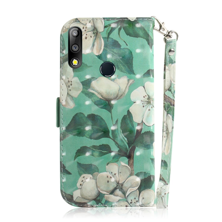 3D Colored Drawing Watercolor Flower Pattern Horizontal Flip Leather Case for Asus Zenfone Max Pro (M2) ZB631KL, with Holder & Card Slots & Wallet
