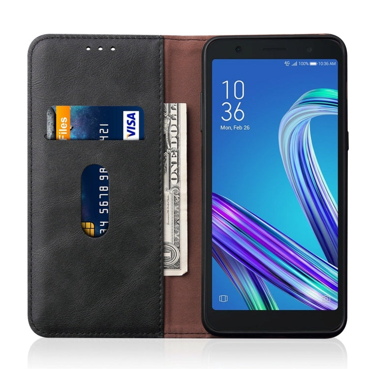 Casual Style Retro Crazy Horse Texture Horizontal Flip Leather Case for Asus Zenfone LIVE2 (L2) ZA550KL, with Card Slots & Holder & Wallet