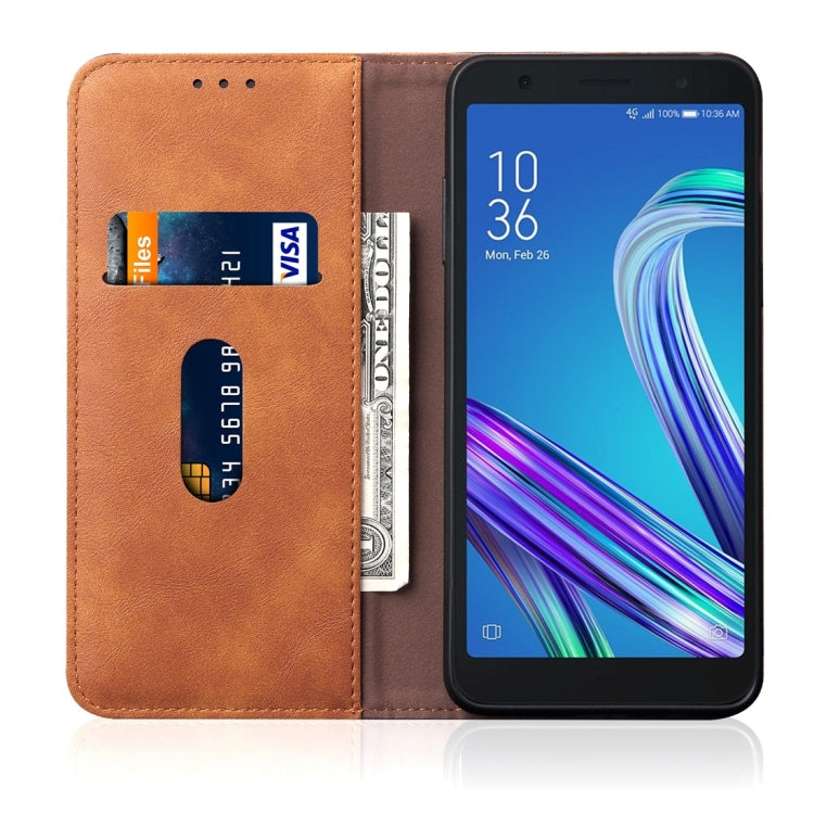 Casual Style Retro Crazy Horse Texture Horizontal Flip Leather Case for Asus Zenfone LIVE2 (L2) ZA550KL, with Card Slots & Holder & Wallet