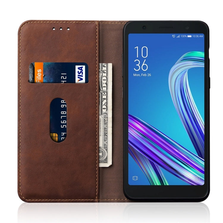 Casual Style Retro Crazy Horse Texture Horizontal Flip Leather Case for Asus Zenfone LIVE2 (L2) ZA550KL, with Card Slots & Holder & Wallet