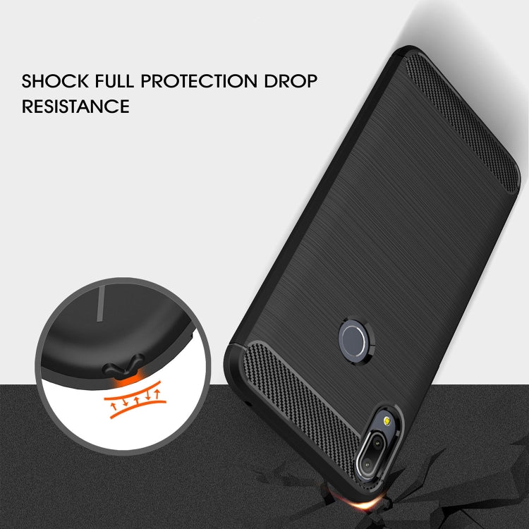 Brushed Texture Carbon Fiber Shockproof TPU Case for ASUS ZenFone Max Pro (M1) ZB601KL