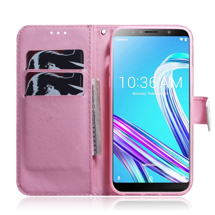 Magnolia Flower Pattern Coloured Drawing Horizontal Flip Leather Case for Asus Zenfone Max Pro (M1) ZB601KL, with Holder & Card Slots & Wallet