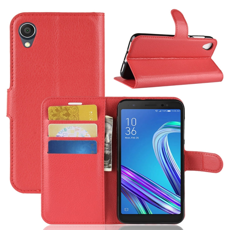 Litchi Texture Horizontal Flip Leather Case for  Asus ZenFone Live (L1) ZA550KL, with Wallet & Holder & Card Slots