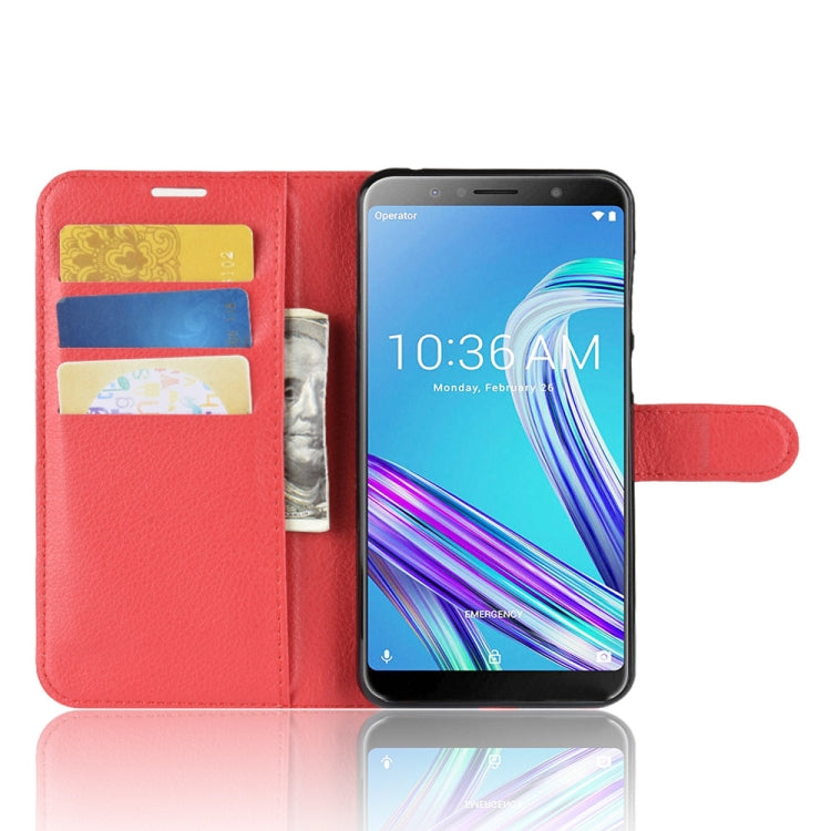 Litchi Texture Horizontal Flip Leather Case for Asus Zenfone Max Pro (M1) ZB601KL, with Wallet & Holder & Card Slots