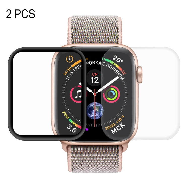 2 PCS ENKAY Hat-Prince 3D Full Screen PET + 3D Full Screen Electroplating  PET Curved Heat Bending HD Screen Protector for Apple Watch Series 4 40mm