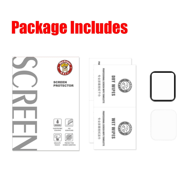 2 PCS ENKAY Hat-Prince 3D Full Screen PET + 3D Full Screen Electroplating  PET Curved Heat Bending HD Screen Protector for Apple Watch Series 4 40mm