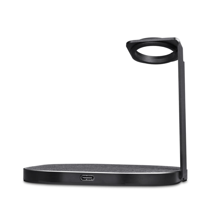 CS2-02 10W Multi-function Fast Wireless Charger Watch Phone Stand Charging Dock Stand Holder Station (Black)