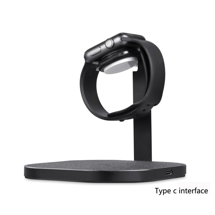 CS2-02 10W Multi-function Fast Wireless Charger Watch Phone Stand Charging Dock Stand Holder Station (Black)