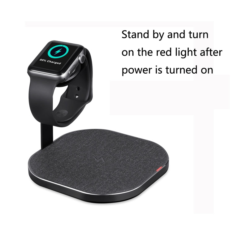 CS2-02 10W Multi-function Fast Wireless Charger Watch Phone Stand Charging Dock Stand Holder Station (Black)
