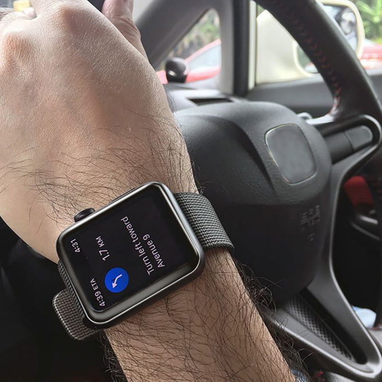 For Apple Watch Series 3 38mm 0.2mm 9H Surface Hardness 3D Edge Aluminum Alloy Frame Anti-scratch Full Coverage Tempered Glass Screen Protector